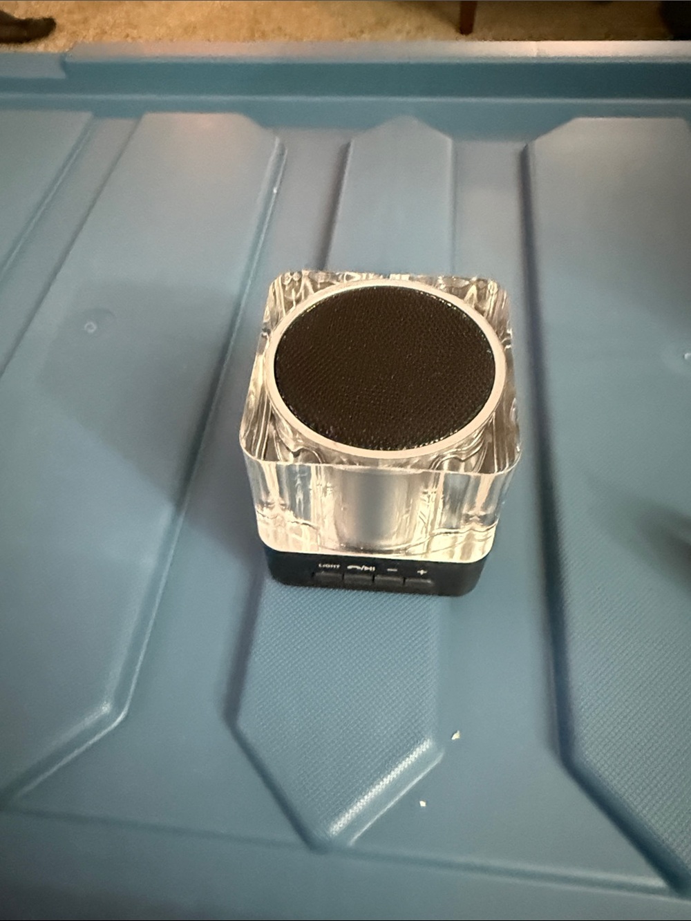 Portable Bluetooth Speaker - Clear Crystal Housing with Black Grill